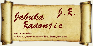 Jabuka Radonjić vizit kartica